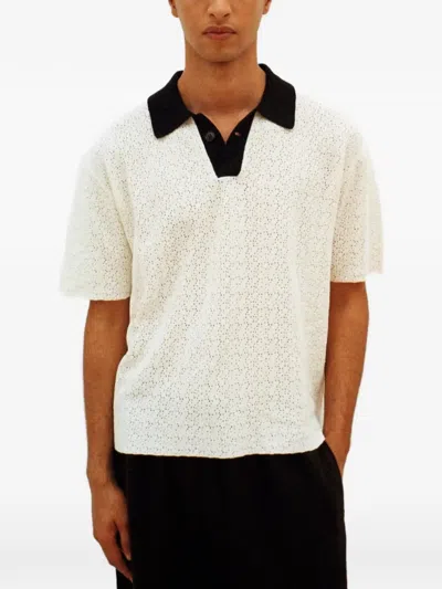 Commas Perforated Contrast-collar T-shirt In Multi