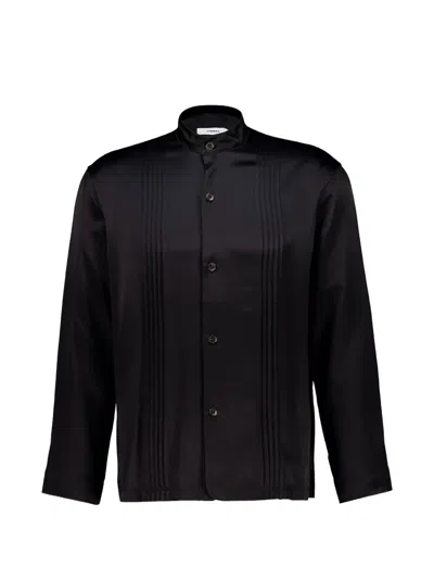 Commas Pleated Silk Shirt In Black