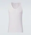Commas Pointelle Cotton And Linen Tank Top In Pink