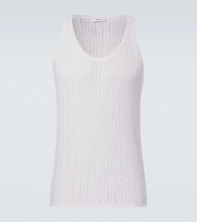 Commas Pointelle Cotton And Linen Tank Top In Pink