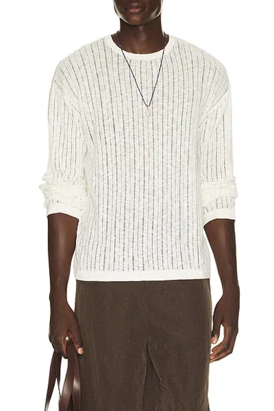 Commas Pointelle Knit Sweater In White
