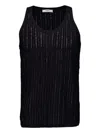 Commas Black Pointelle Knit Tank Top In Black