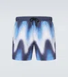 Commas Gradient Wave Classic Swim Short In Blue