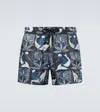 Commas Classic Swim Shorts In Fresco Tile Black