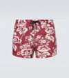 Commas Printed Swim Trunks In Red