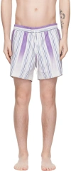 Commas Faded-stripe Swim Shorts In Mineral