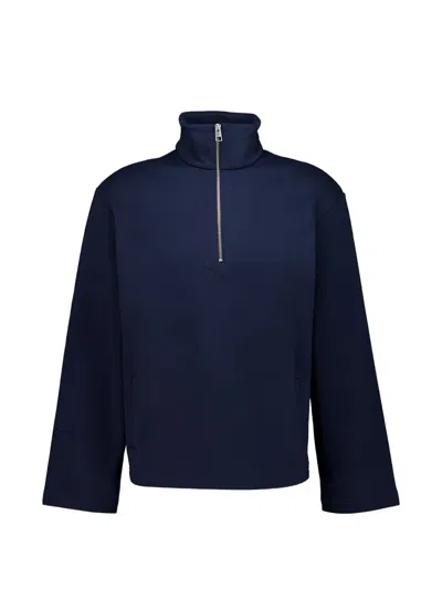 Commas Quarter-zip Long-sleeve Sweater In Blue