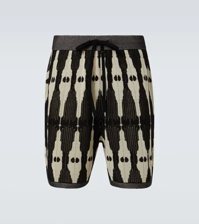 Commas Ritual Knitted Jacquard Shorts In Black