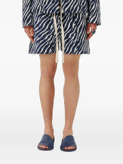 Commas Sea Storm Jacquard Shorts In Blue