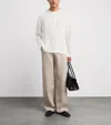 Commas Sheer Stripe Henley T-shirt In White