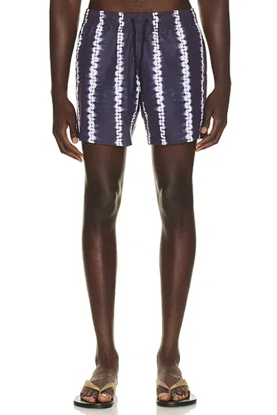 Commas Shibori Stripe Classic Swim Short In Navy