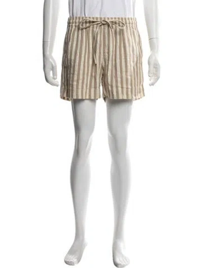 Pre-owned Commas Striped Jogger Shorts In Brown