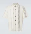 Commas Striped Linen And Cotton Shirt In White
