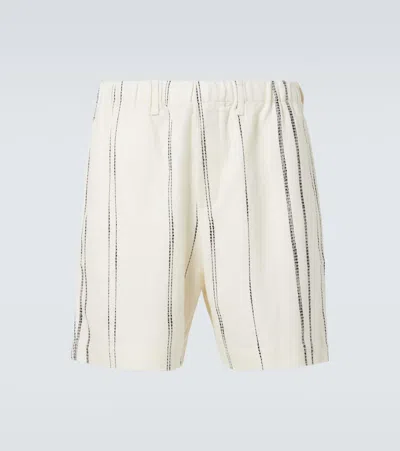 Commas Striped Shorts In White