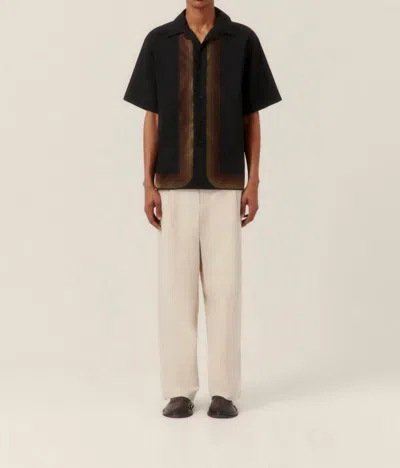 Commas Sun Waves Camp Collar Shirt In Black