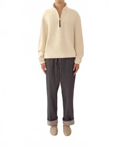 Commas Textured Cotton Pullover In Cream In Brown