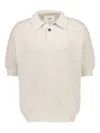 Commas Cotton Textured-knit Polo Shirt In White