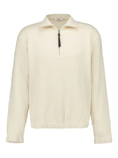 Commas Textured Zip-neck Pullover In Neutral