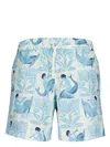 Commas Blue Printed Swim Shorts In Neutrals