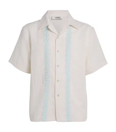 Commas Wave-embroidery Short-sleeve Shirt In Neutral