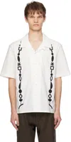 Commas Beaded Bowling Shirt In White