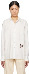 Commas White Embroidered Shirt In White