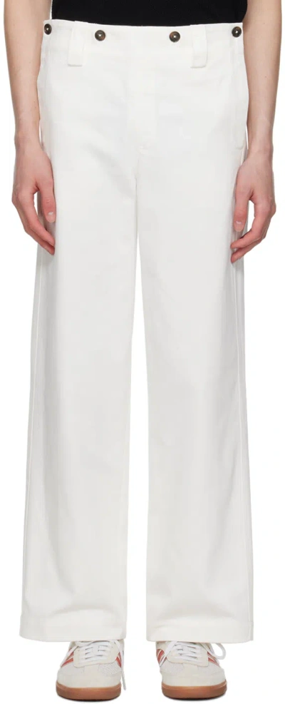 Commas White Fall Front Trousers