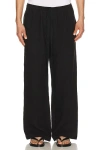 Commas Linen Wide-leg Trousers In Black