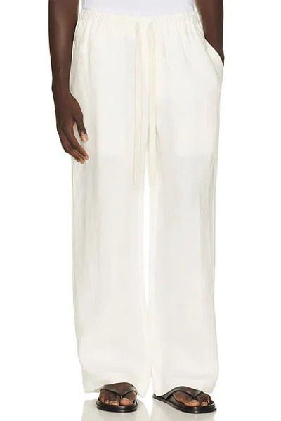 Commas Wide Leg Linen Trousers In White