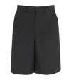 Commas Wool-linen Heathered Tailored Shorts In Black