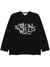 Comme Comme Black Sequin-embellished T-shirt