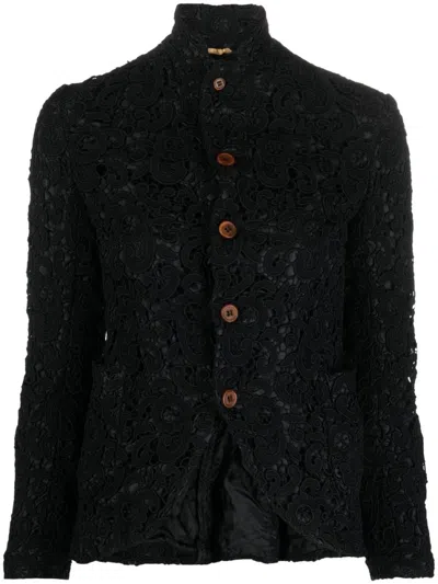 COMME COMME BLACK SINGLE-BREASTED JACKET