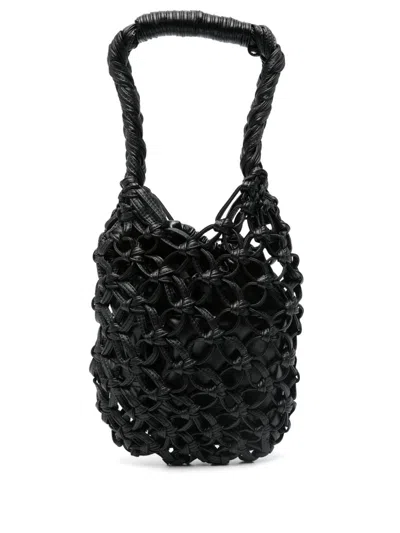 Comme Comme Black Crochet Bucket Bag