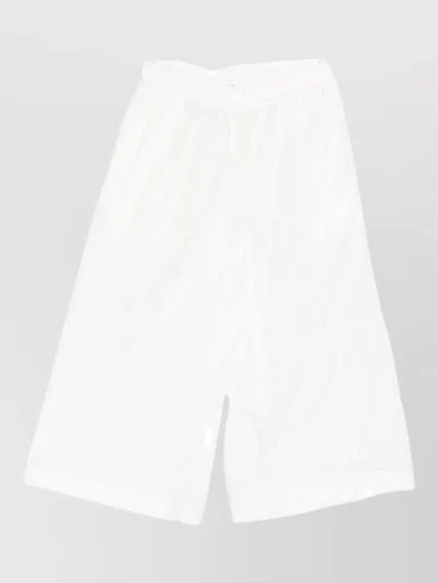 Comme Comme Cropped Lightweight Wide Leg Tailored Trousers In White