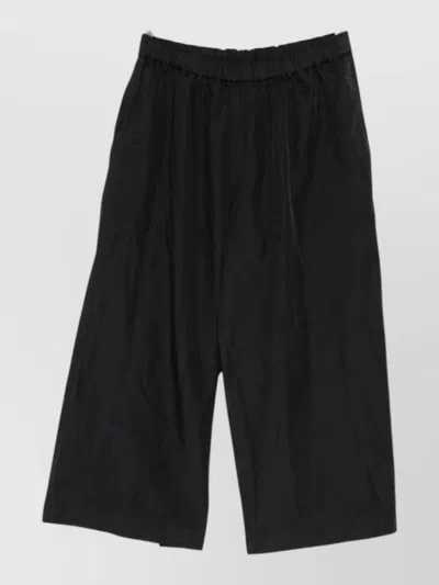 Comme Comme Cropped Wide Leg Shorts Two Pockets In Black