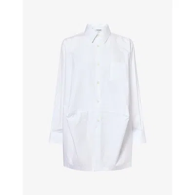 Comme Comme Des Garcons Womens Relaxed-fit Long-sleeve Cotton Blouse White Xs