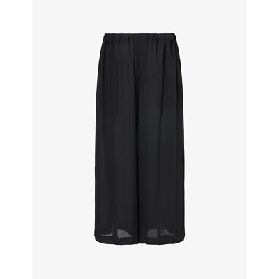 Comme Comme Des Garcons Womens Wide-leg Cropped Woven Trousers Black Xs