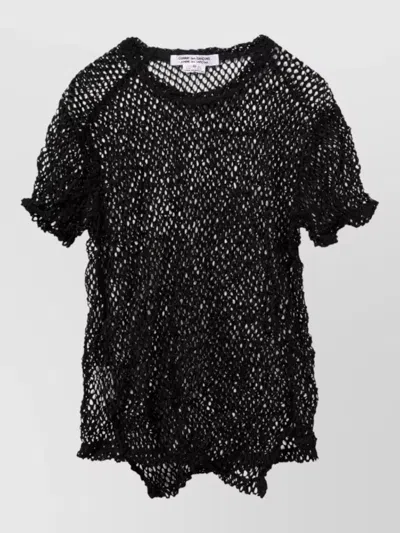 Comme Comme Layered Mesh Knit T Shirt Textured