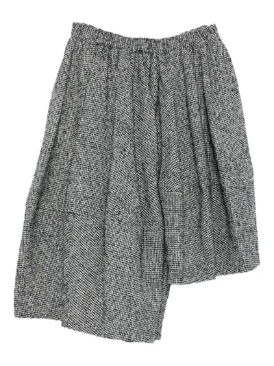 Comme Comme Wool Asymmetric Skirt In Gray