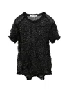Comme Comme Layered Mesh Knit T Shirt Textured In Black