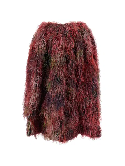 Comme Comme Textured Fringe Skirt In Multi