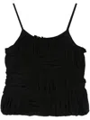 Comme Comme Ruffled Top In Black