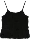 Comme Comme Ruffled Top In Black