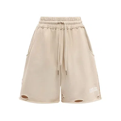 Comme Des Fuckdown Beige Cotton Short In Sand