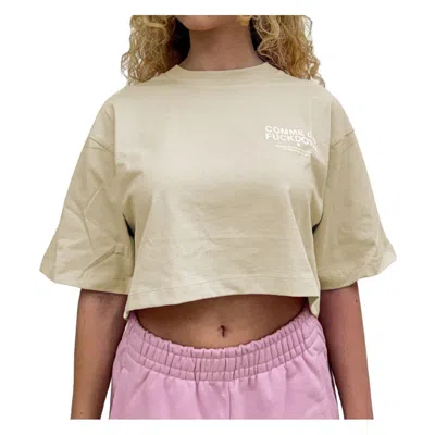 Comme Des Fuckdown Beige Cotton Tops & T-shirt