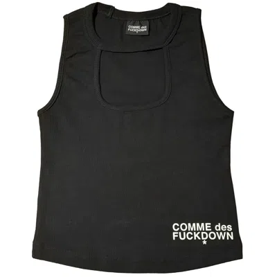 Comme Des Fuckdown Black Cotton Tops & T-shirt