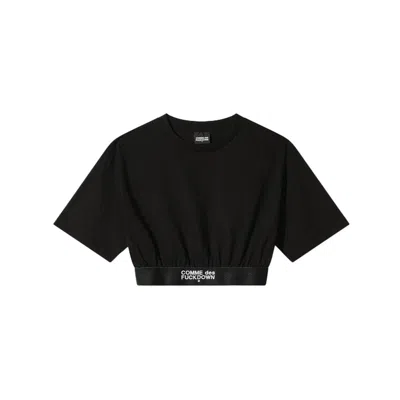 Comme Des Fuckdown Black Cotton Tops & T-shirt