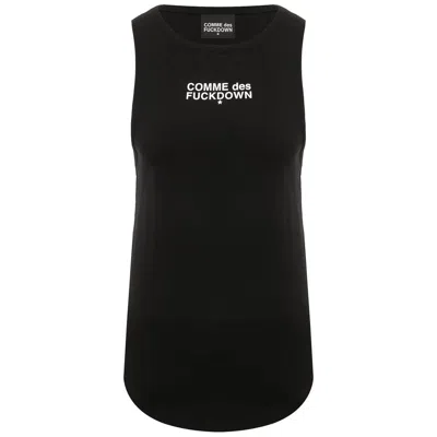 Comme Des Fuckdown Black Cotton Tops & T-shirt