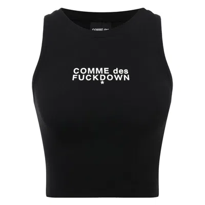Comme Des Fuckdown Black Cotton Tops & T-shirt