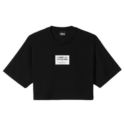 Comme Des Fuckdown Black Cotton Tops & T-shirt